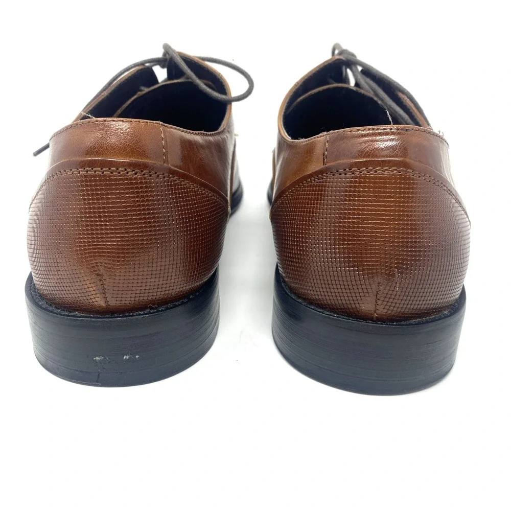 Kenneth Cole Reaction Men Shoes Sz 10 Oxford Witter Lace‎ Up Brown Leather Dress